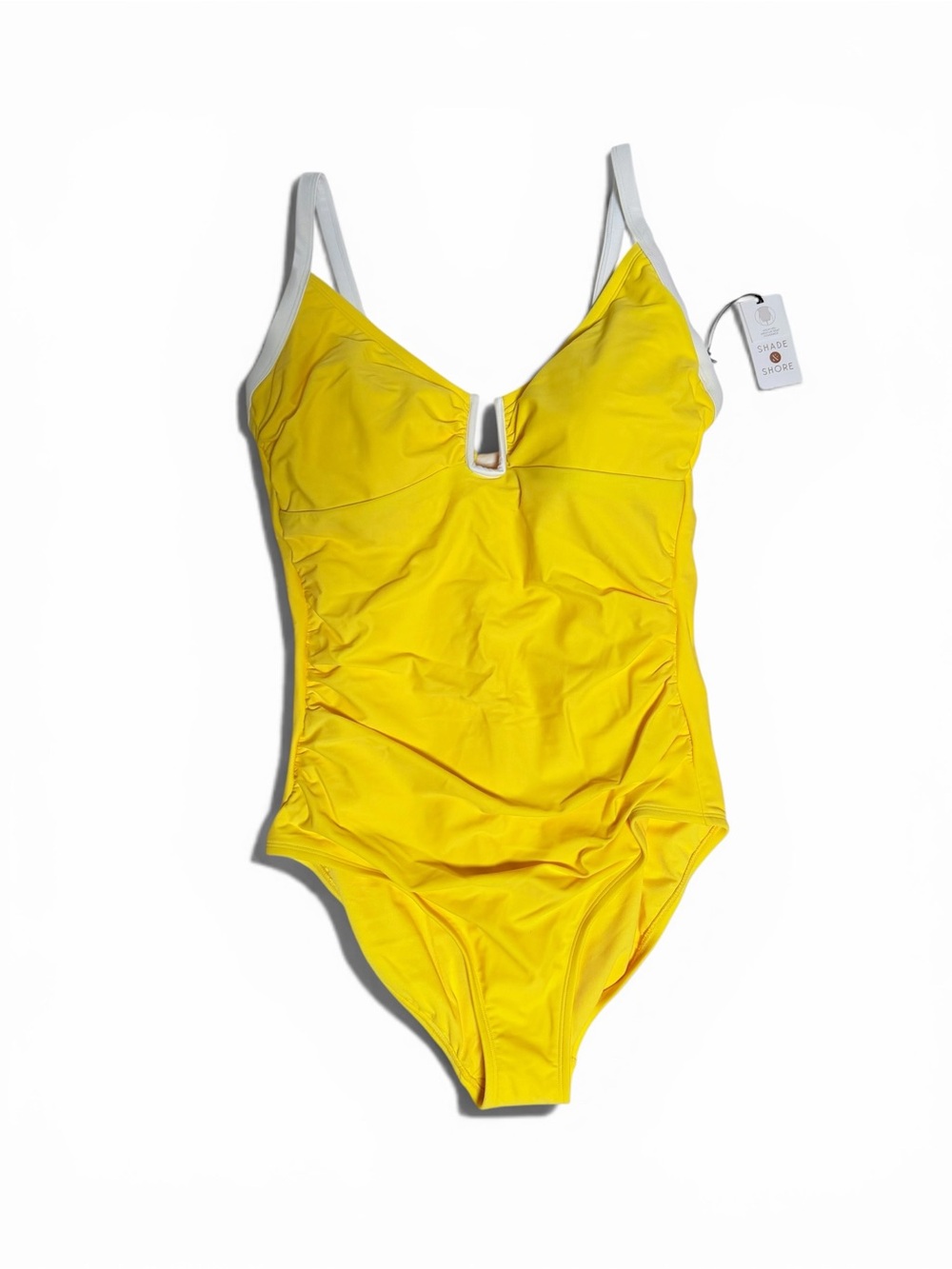 NWT Shade & Shore Women's Crepe U-Wire One Piece | size 17 (Plus Size 1X) Yellow